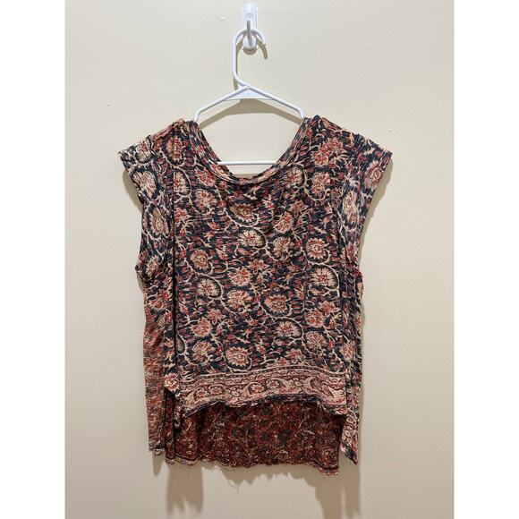 Free People High Tide Orange Tee Lightweight Soft Size Small - Picture 1 of 3